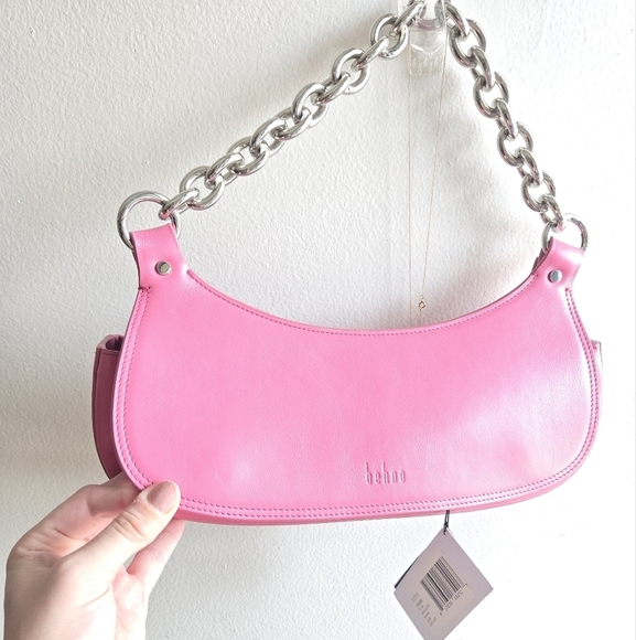 Behno Tilda Nappa Saddle Baguette Pink NWT - Picture 1 of 13